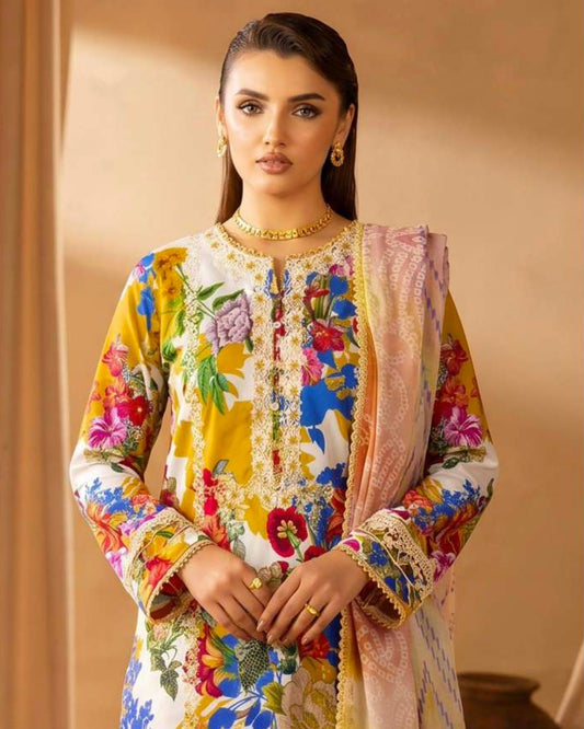 GullJee Printkari | Embroidered Printed Lawn | Design 4