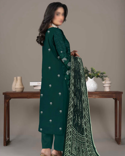 Fantak Zabaish | Emb Dhanak with Plachi Shawl | Design 4