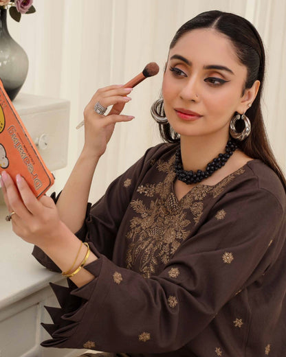 Gull-e-Rukh | Embroidered Dhanak Pashmina Shawl | Design 4