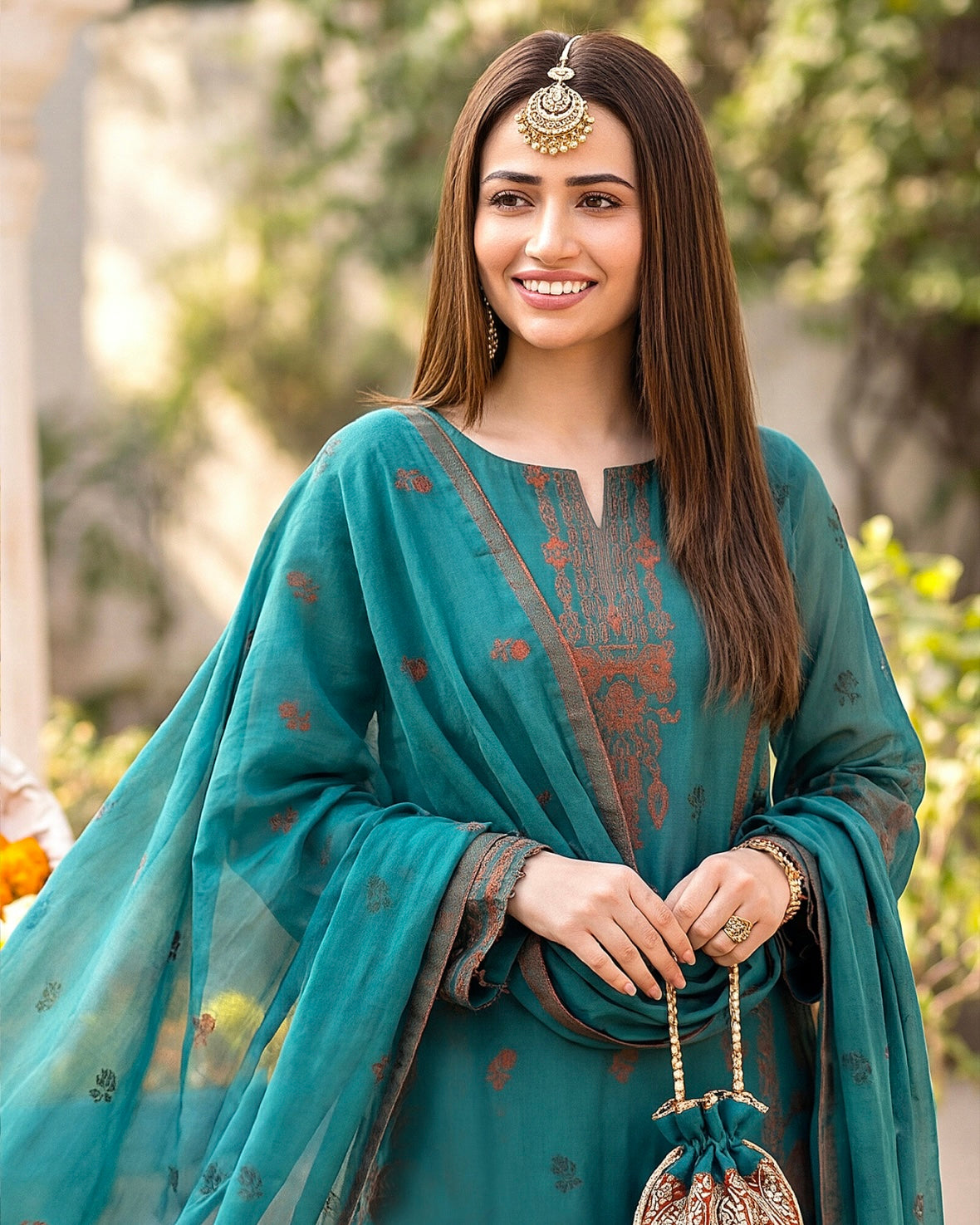 Gullerukh Banarsi | Jacquard Lawn | Design 4