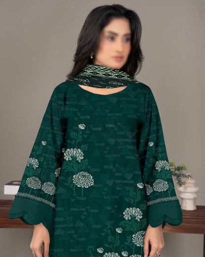 Fantak Zabaish | Emb Dhanak with Plachi Shawl | Design 4