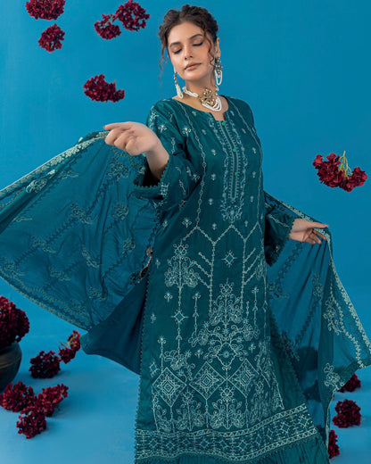 Palwasha Pakeeza | Emb Viscose with Emb Chiffon Dupatta | Design 4