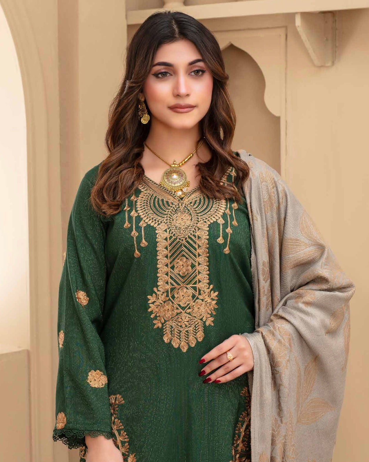 Gull-e-Rukh | Embroidered Zari Wool | Design 4