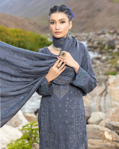 Sobia Waseem | Peach Leather Wool | Design 4