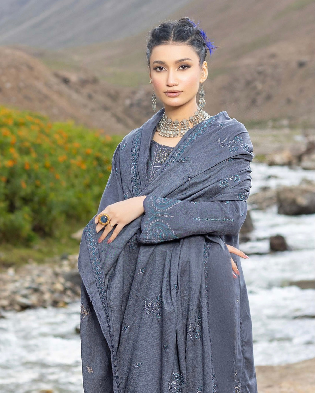 Sobia Waseem | Peach Leather Wool | Design 4