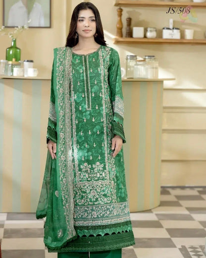 Johra Lala Zar | Embroidered Printed Lawn | Design 508