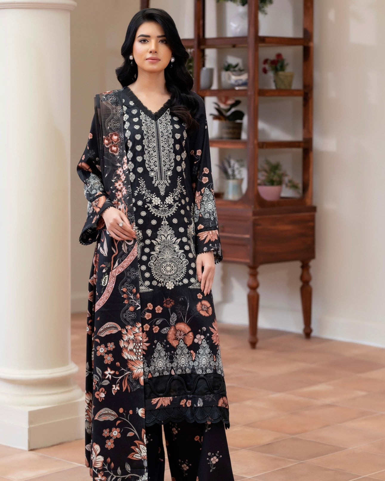 Johra Eira | Embroidered Printed Kotrai | Design 514