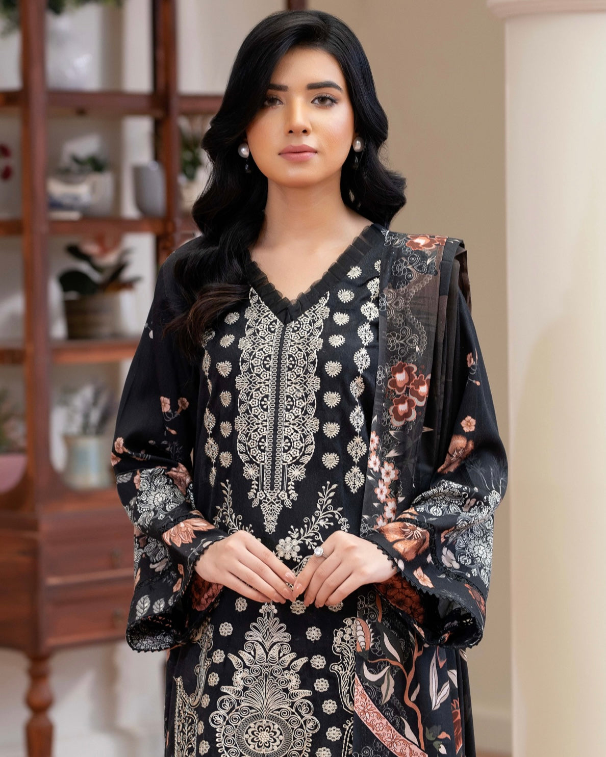 Johra Eira | Embroidered Printed Kotrai | Design 514