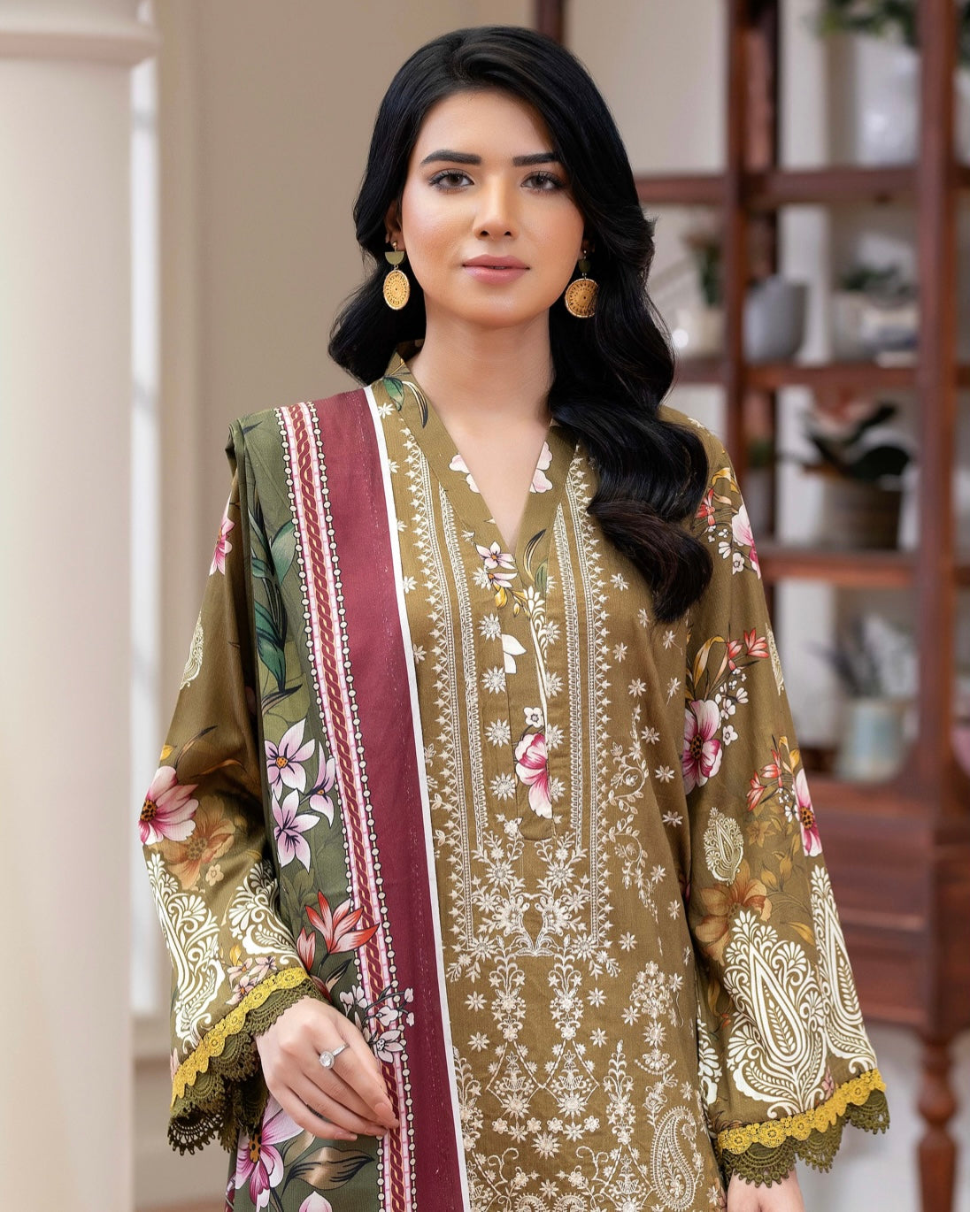Johra Eira | Embroidered Printed Kotrai | Design 516