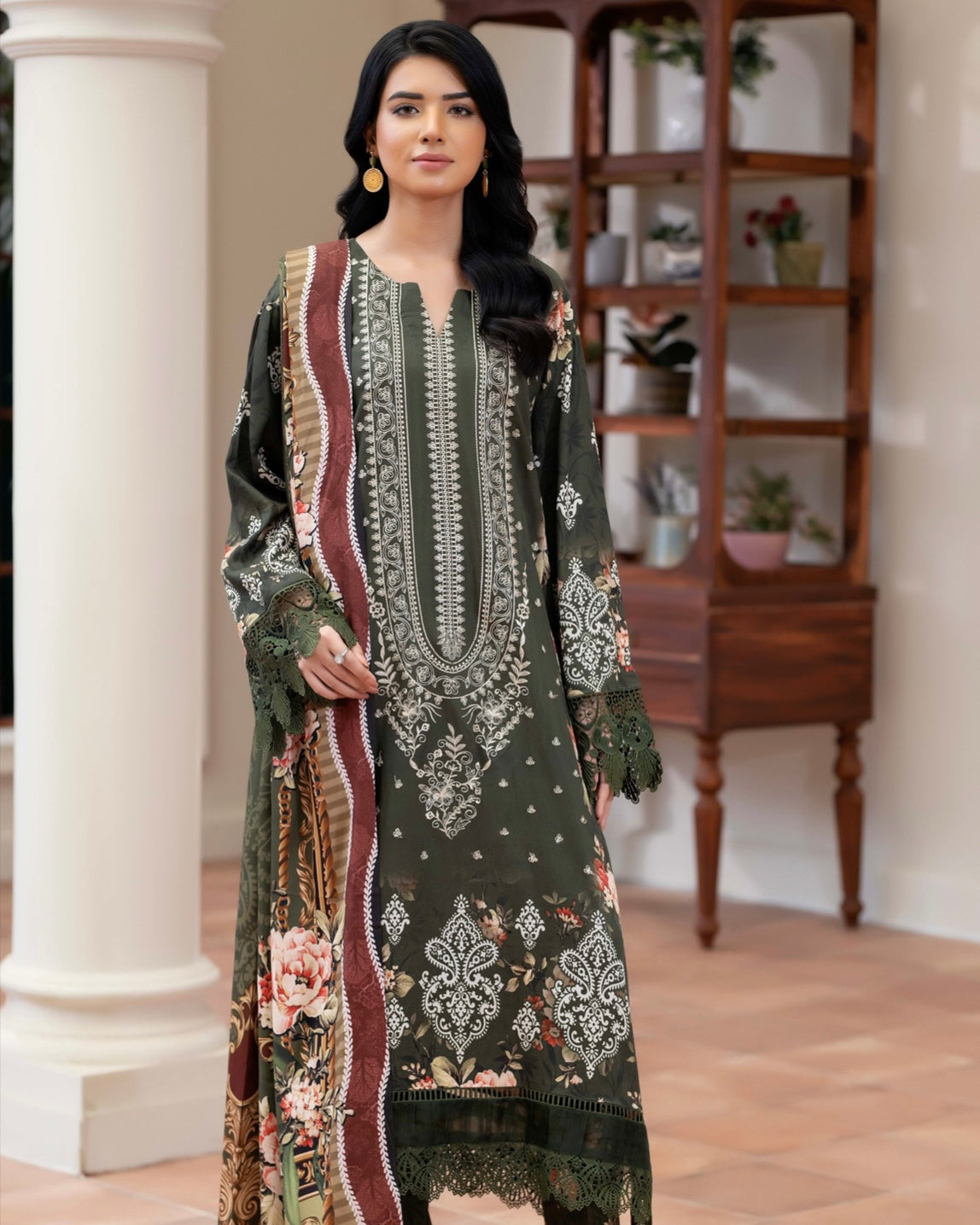 Johra Eira | Embroidered Printed Kotrai | Design 517