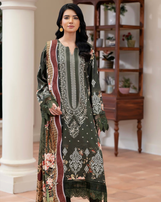 Johra Eira | Embroidered Printed Kotrai | Design 517
