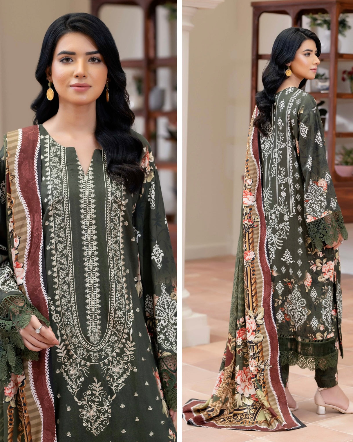 Johra Eira | Embroidered Printed Kotrai | Design 517