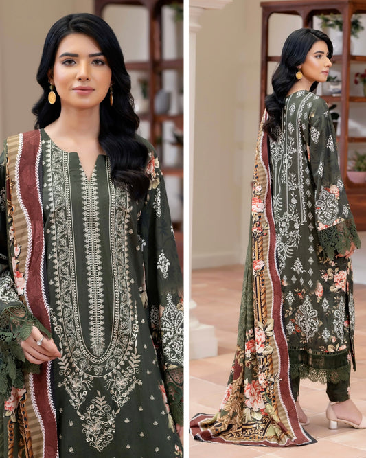 Johra Eira | Embroidered Printed Kotrai | Design 517