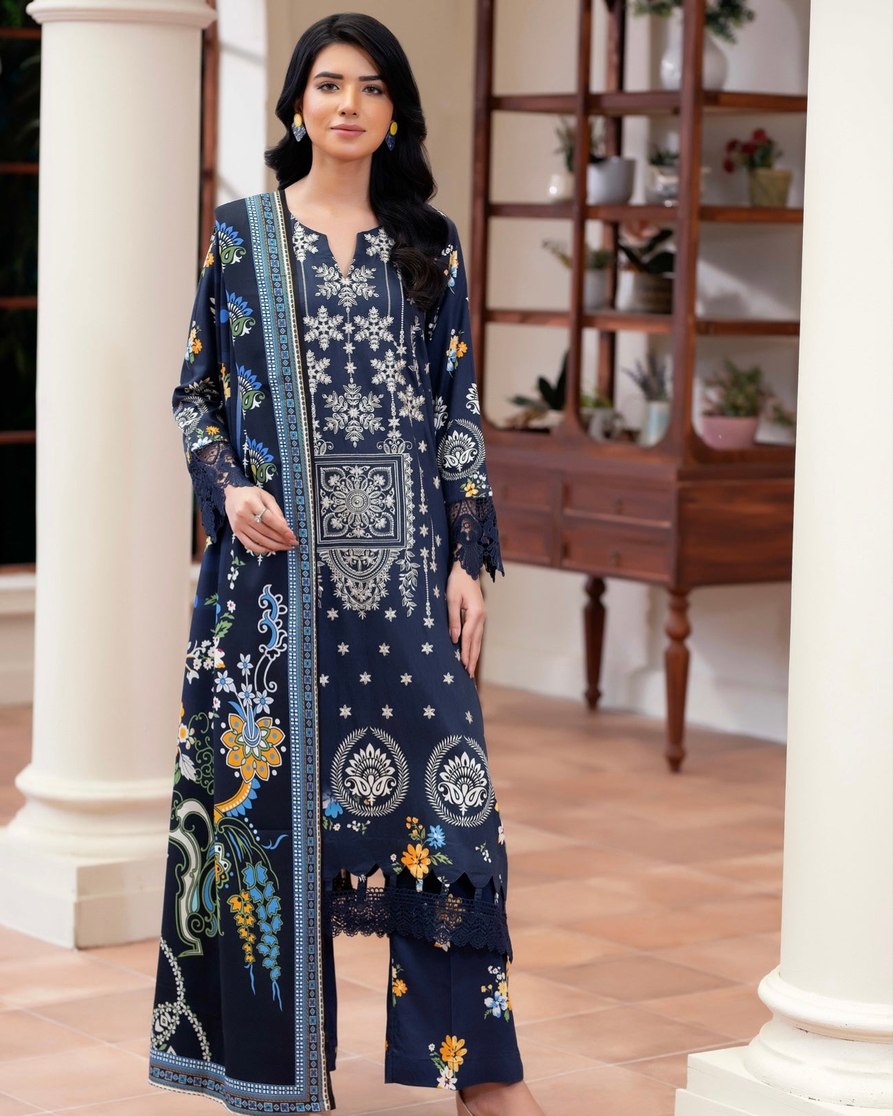 Johra Eira | Embroidered Printed Kotrai | Design 518