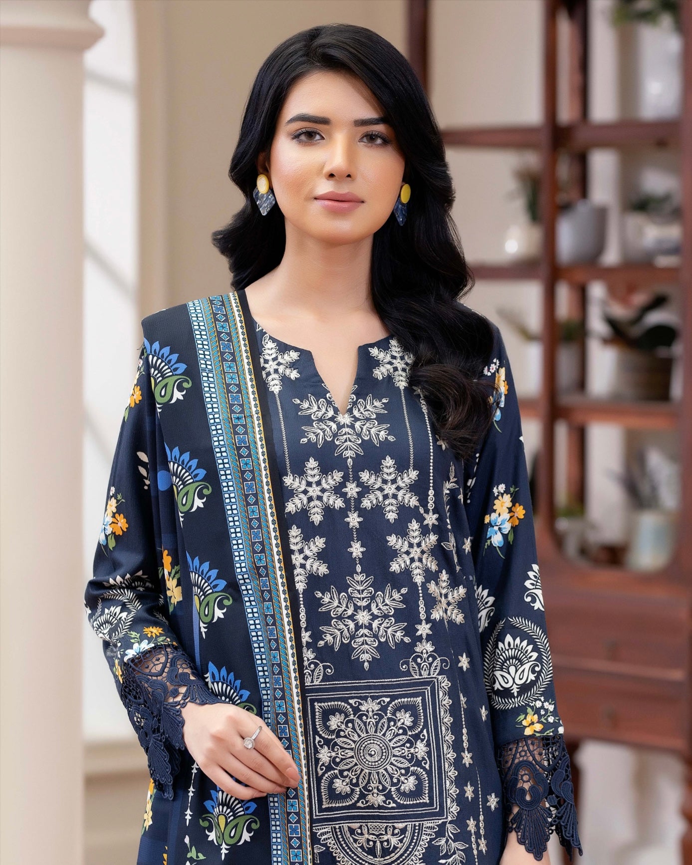 Johra Eira | Embroidered Printed Kotrai | Design 518