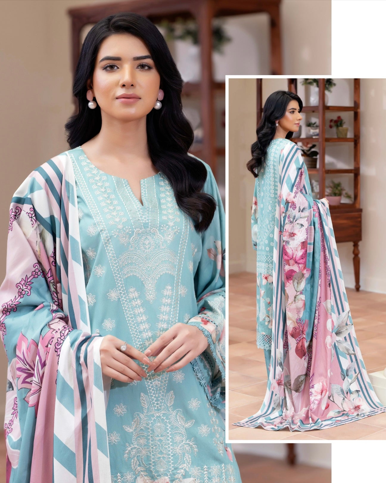 Johra Eira | Embroidered Printed Kotrai | Design 519