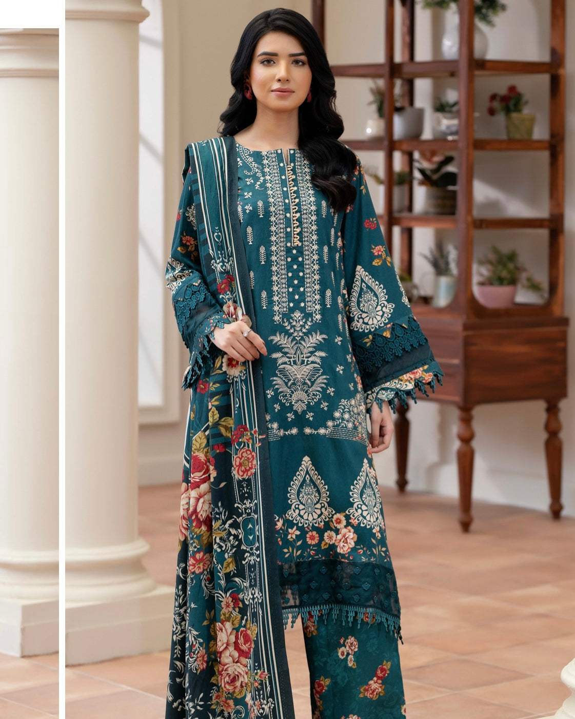 Johra Eira | Embroidered Printed Kotrai | Design 523