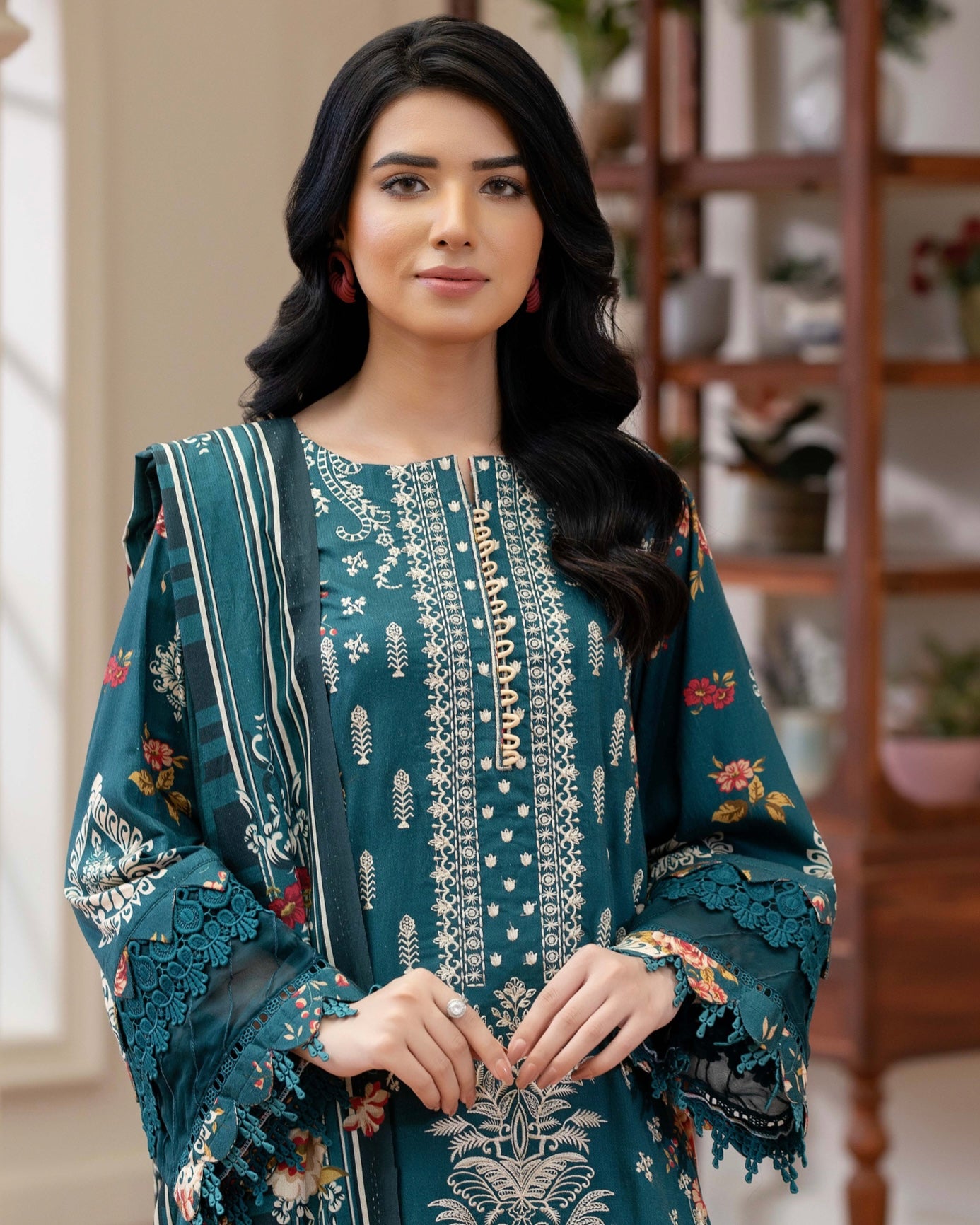 Johra Eira | Embroidered Printed Kotrai | Design 523
