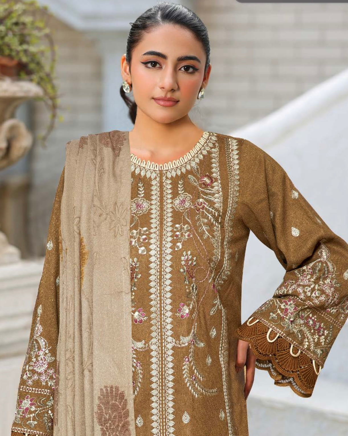 Johra Gulfishan | Zari Peach Leather | Design 562