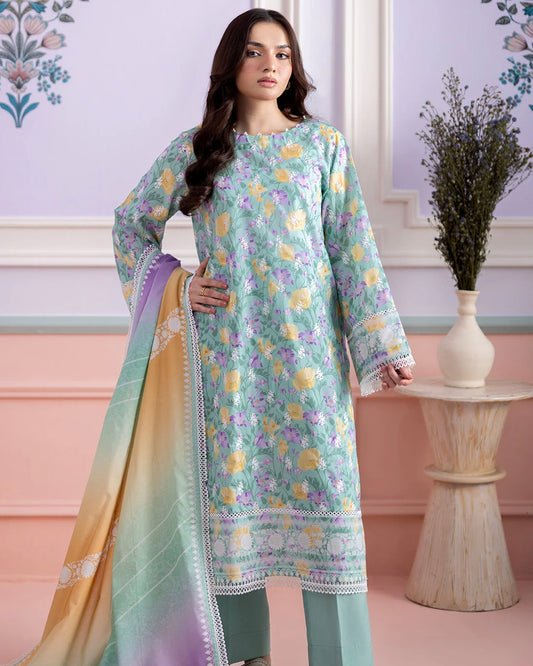 Zellbury | Embroidered Lawn Denting Dupatta | Design 569