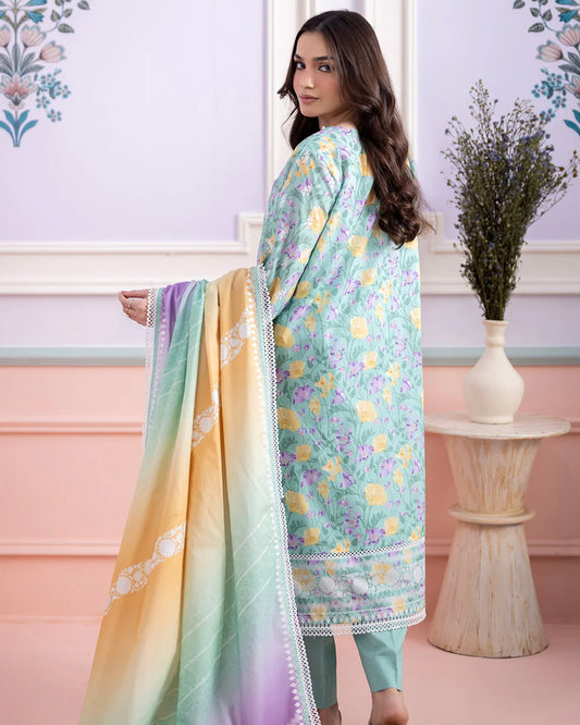 Zellbury | Embroidered Lawn Denting Dupatta | Design 569