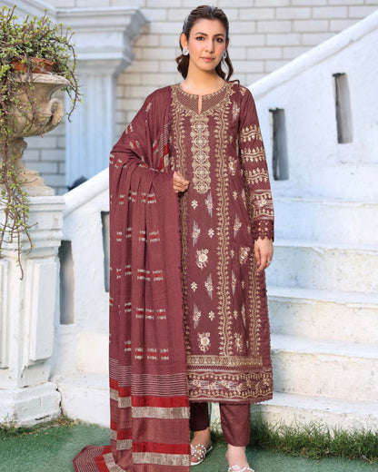 Johra Rawayat | Zari Peach Leather Velvet | Design 597