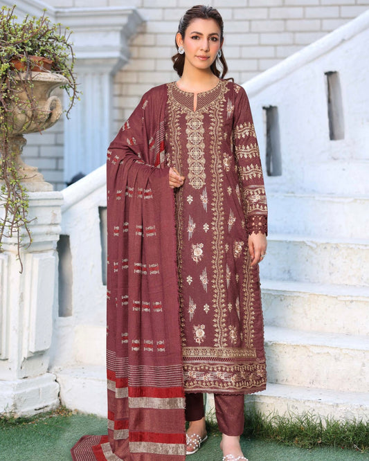 Johra Rawayat | Zari Peach Leather Velvet | Design 597