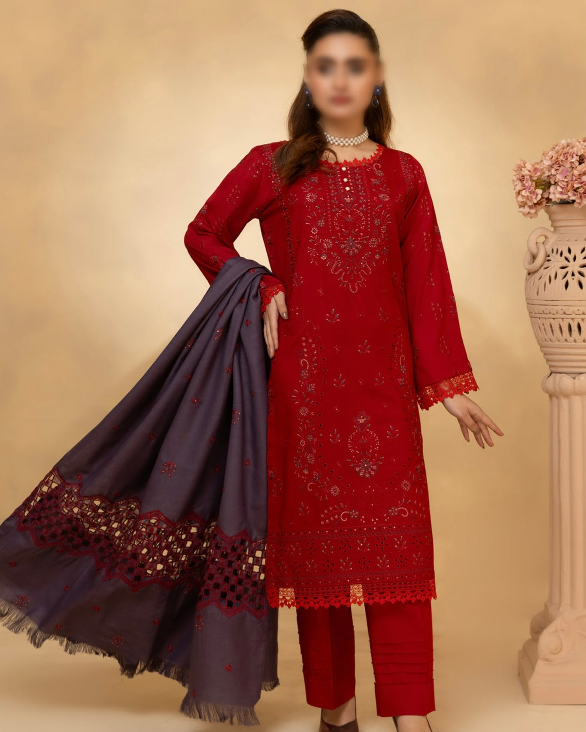 Fantak Andaaz | Emb Dhanak with Emb Wool Shawl | Design 5
