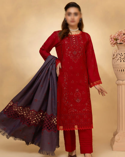 Fantak Andaaz | Emb Dhanak with Emb Wool Shawl | Design 5