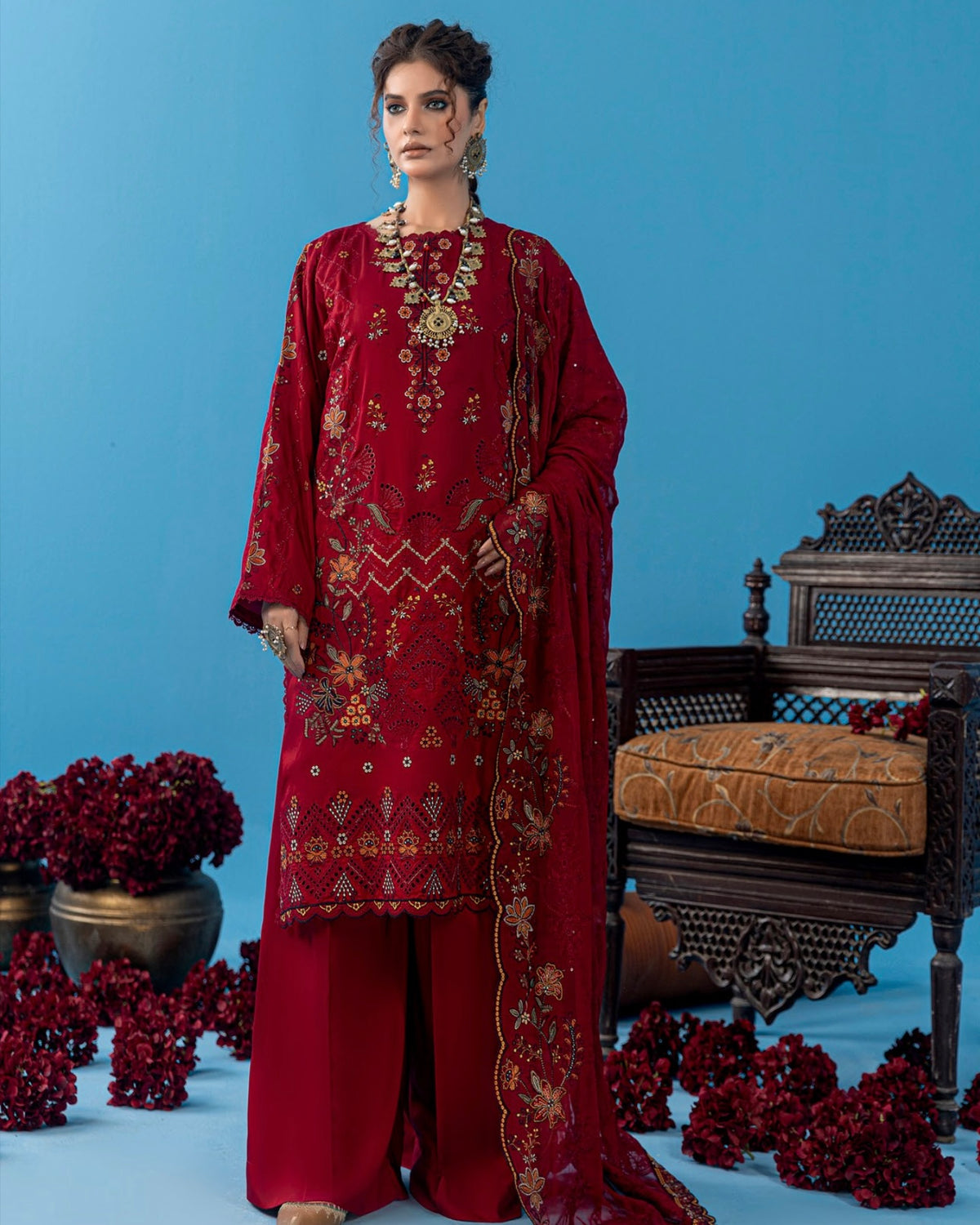 Palwasha Pakeeza | Emb Viscose with Emb Chiffon Dupatta | Design 5