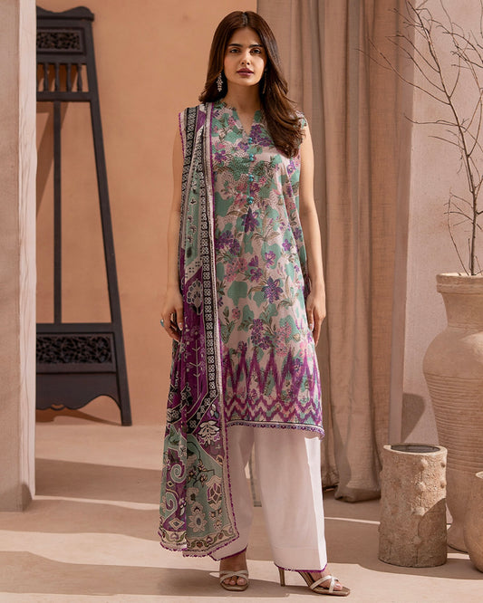 GullJee Rangrez | Printed Lawn Chiffon Dupatta | Design 5