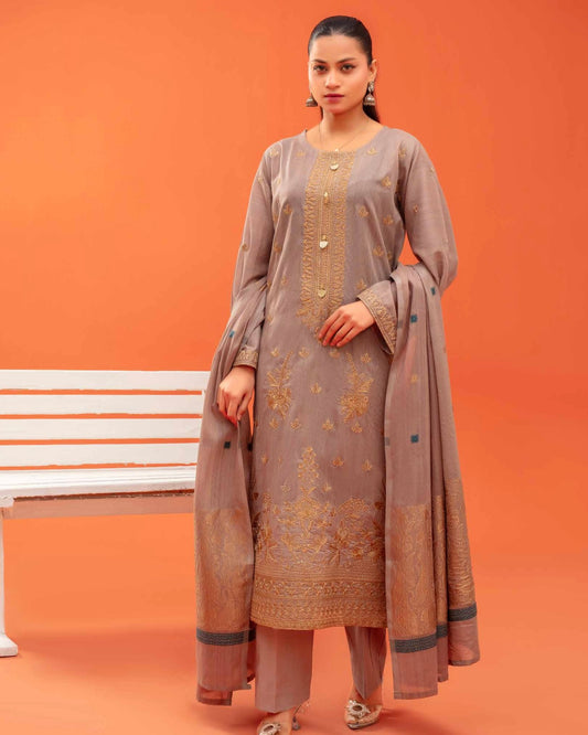 Gullerukh Rangoli | Embroidered Lawn Jacquard Dupatta | Design 5
