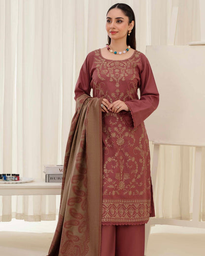 Gull-e-Rukh | Embroidered Dhanak Pashmina Shawl | Design 5