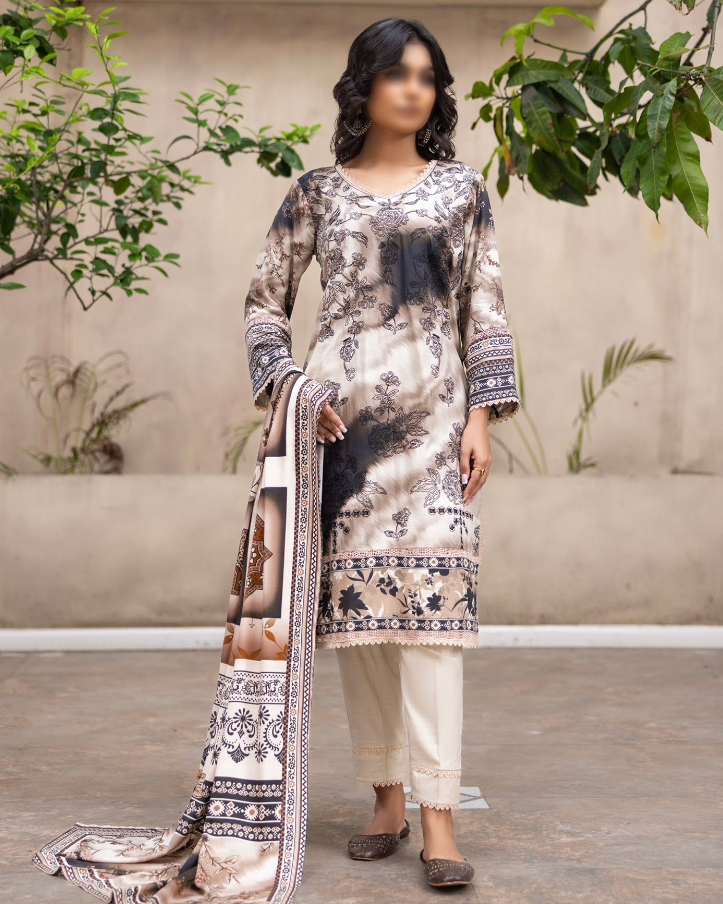 Fantak Sahil | Embroidered Printed Staple | Design 5