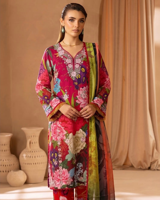 GullJee Printkari | Embroidered Printed Lawn | Design 5