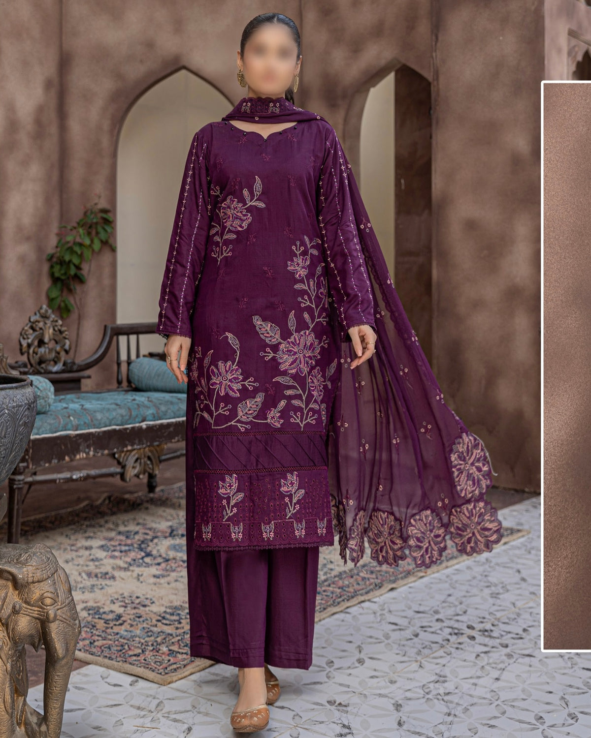 Fantak Ayra | Embroidered Doria Viscose | Design 5