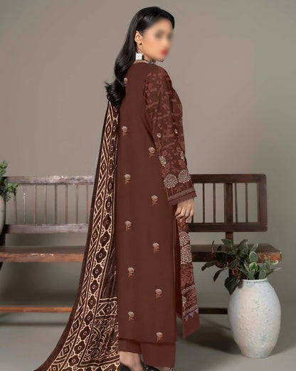 Fantak Zabaish | Emb Dhanak with Plachi Shawl | Design 5