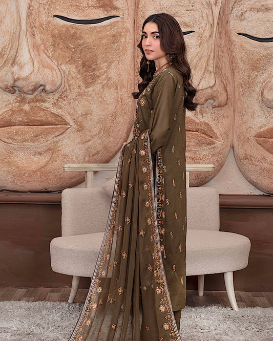 GulleRukh Upscale | Emb Lawn Emb Chiffon Dupatta | Design 5