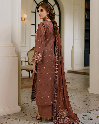 Aalaya Gulnaar | Embroidered Lawn Crinkle Dupatta | Design 5