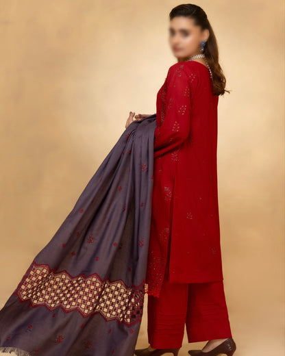 Fantak Andaaz | Emb Dhanak with Emb Wool Shawl | Design 5