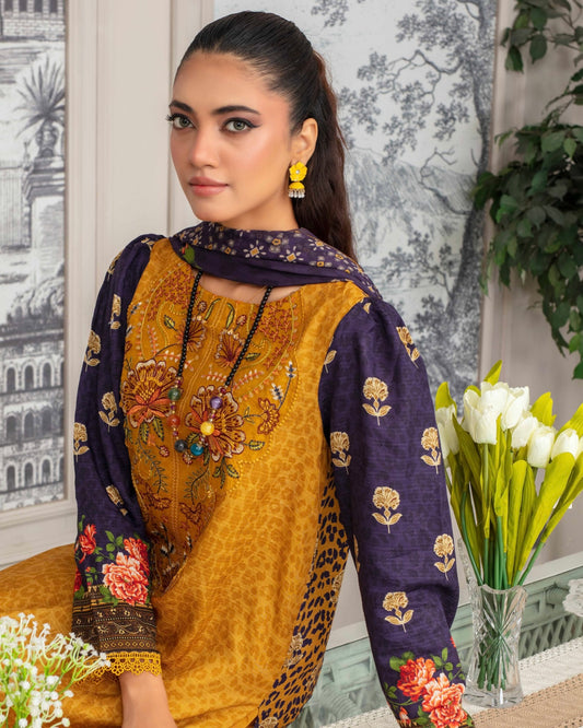 Gullerukh Pleasing | Embroidered Self Jacquard Viscose | Design 5