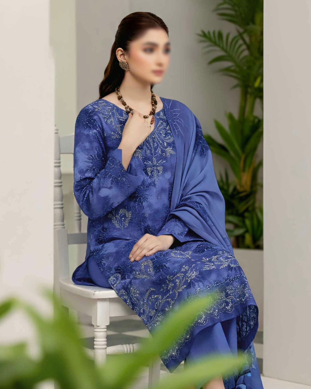 Fantak Batik | Embroidered Printed Karandi | Design 5