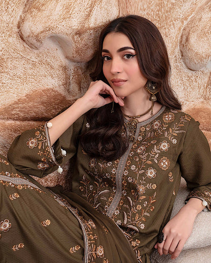 GulleRukh Upscale | Emb Lawn Emb Chiffon Dupatta | Design 5