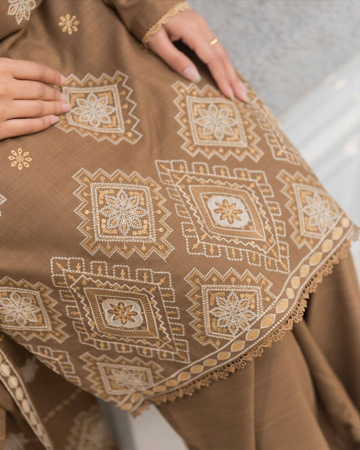 Fantak Afsanah | Emb Dhanak with Emb Wool Shawl | Design 5