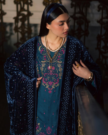Aizy Amber | Emb Dhanak with Plachi Shawl | Design 5