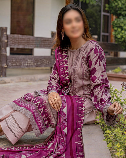 Fantak Jasmine | Embroidered Printed Staple | Design 5