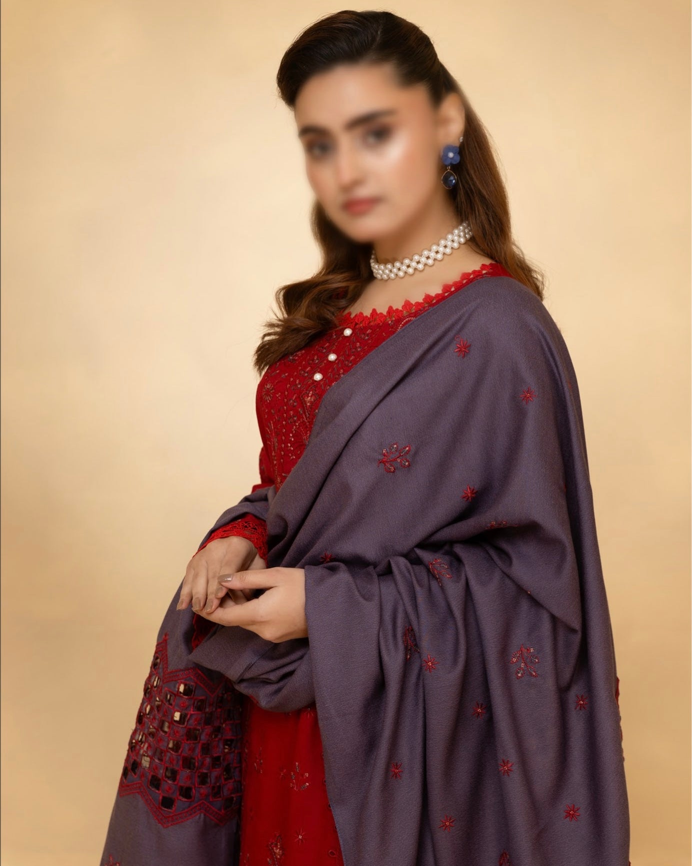 Fantak Andaaz | Emb Dhanak with Emb Wool Shawl | Design 5