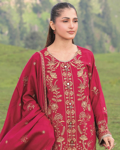 Gullerukh Wadi Ishq | Emb Peach Leather with Emb Shawl | Design 5