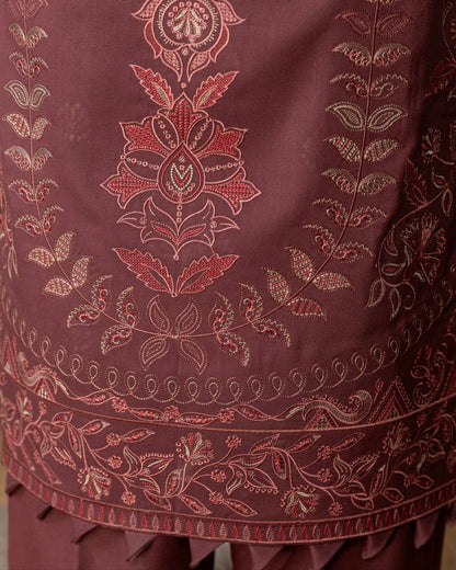 Fantak Nilofer | Emb Dhanak with Emb Wool Shawl | Design 5