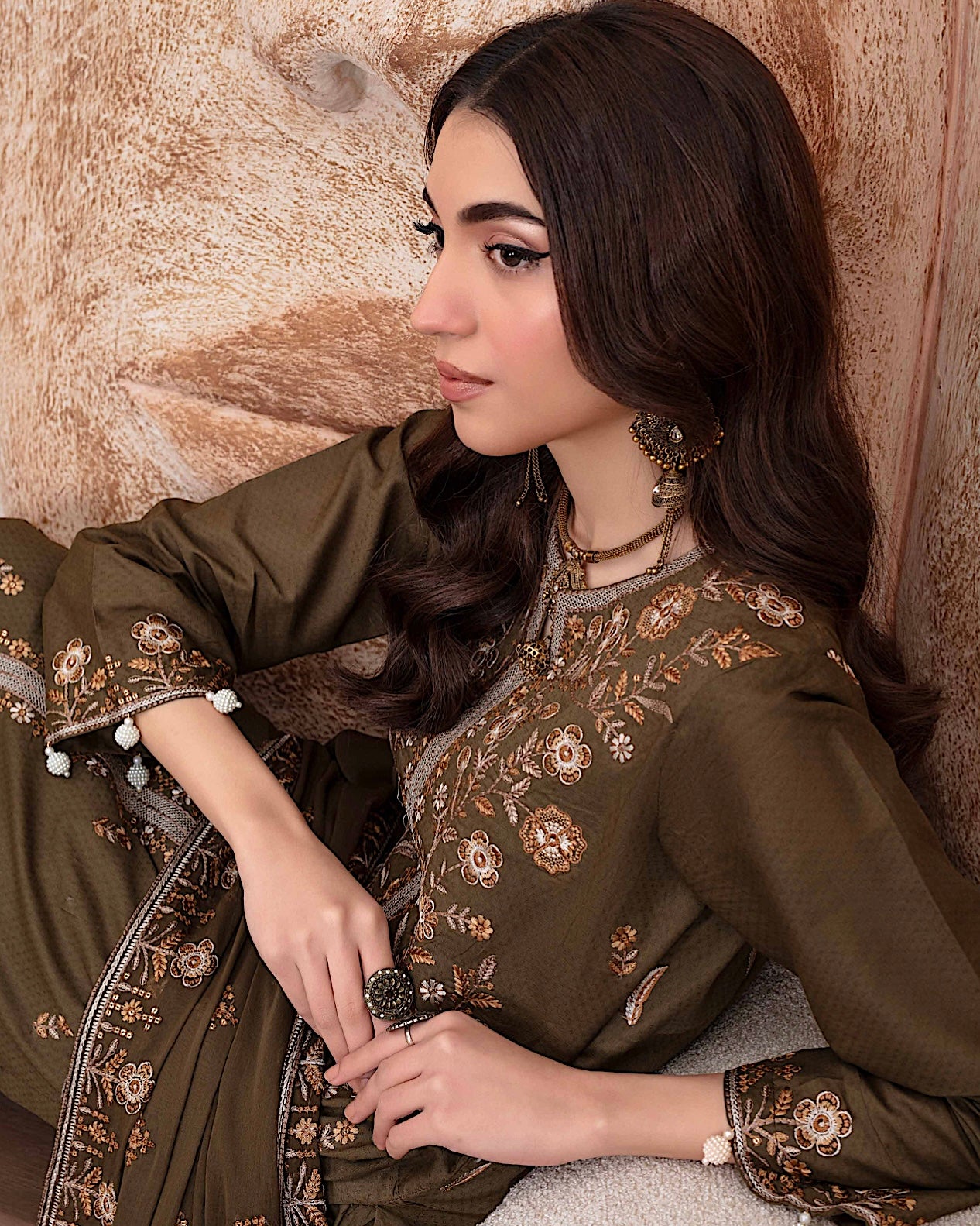 GulleRukh Upscale | Emb Lawn Emb Chiffon Dupatta | Design 5